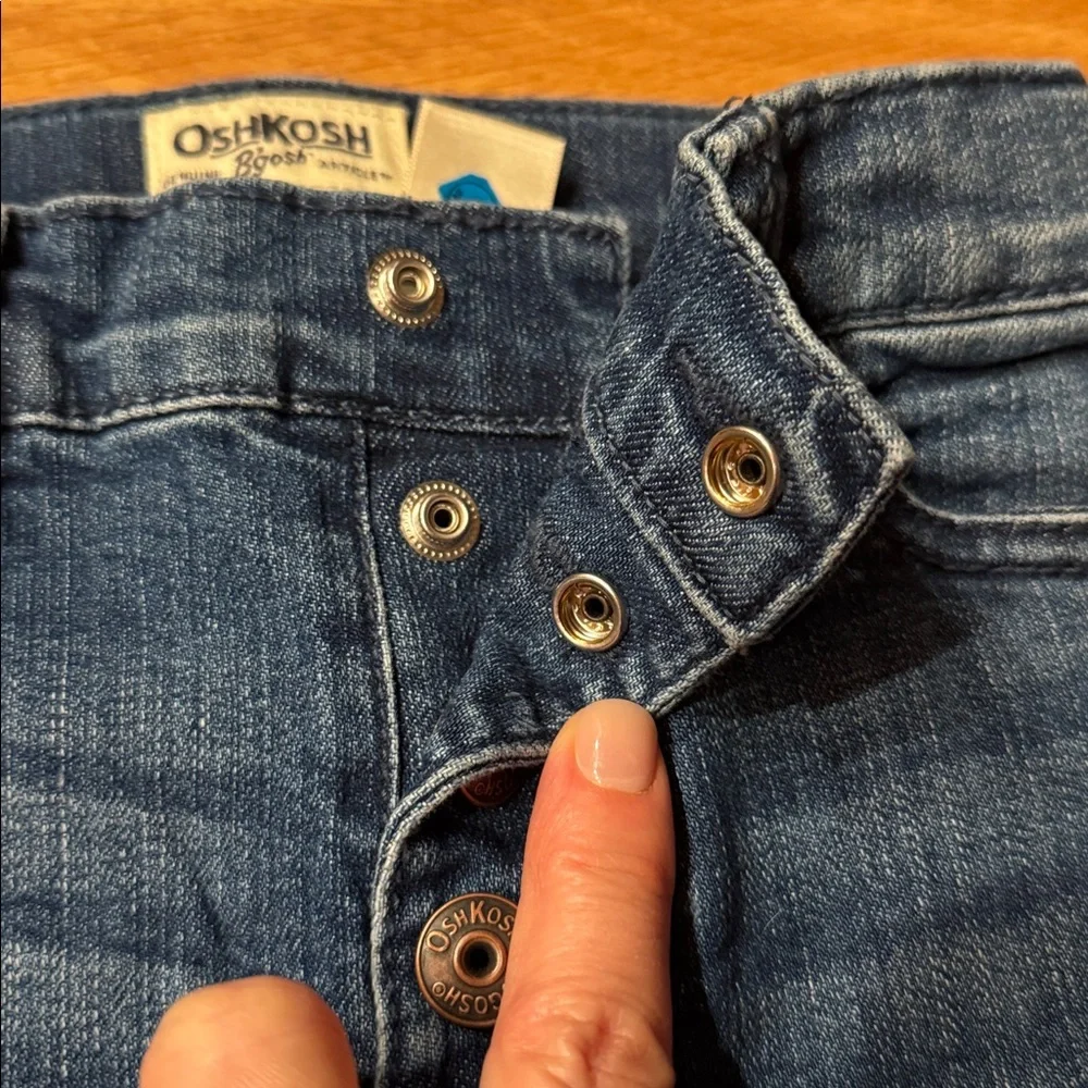 OshKosh B'gosh Blue Denim Button Fly snap up Jeans kids size 5 - Picture 7 of 7